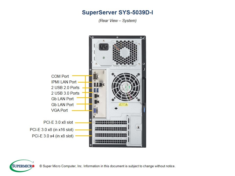 Supermicro SYS-5039D-I — front view