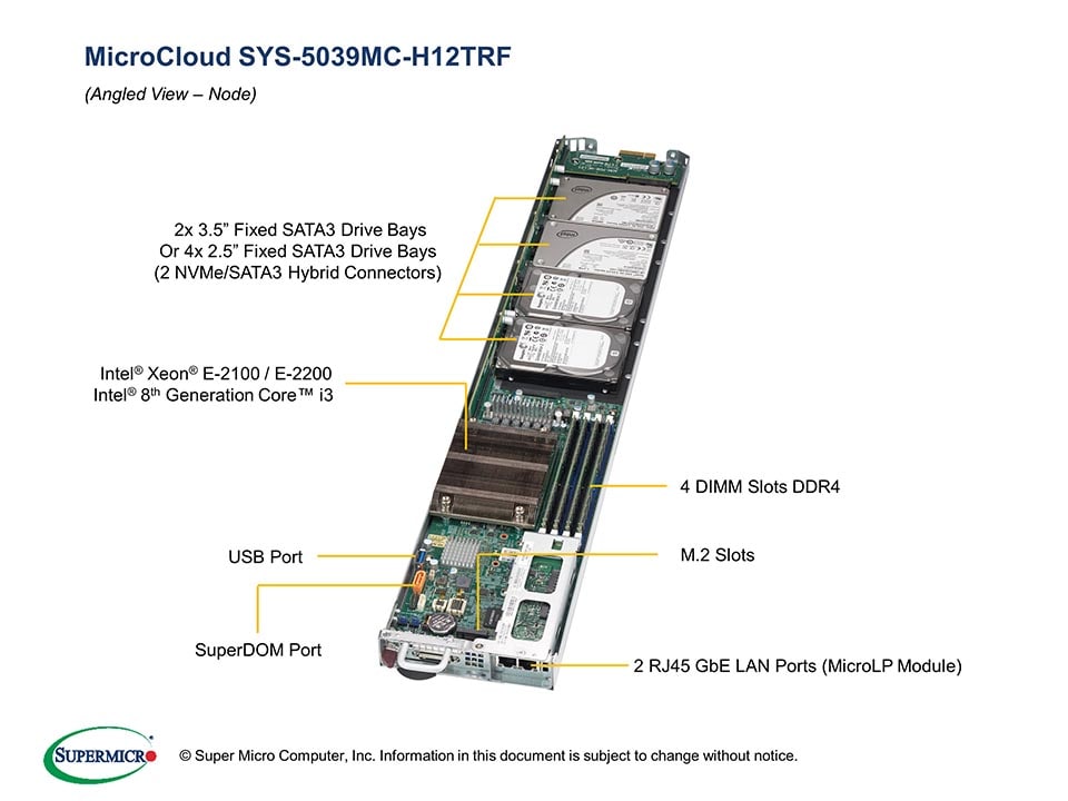 Supermicro SYS-5039MC-H12TRF — top view