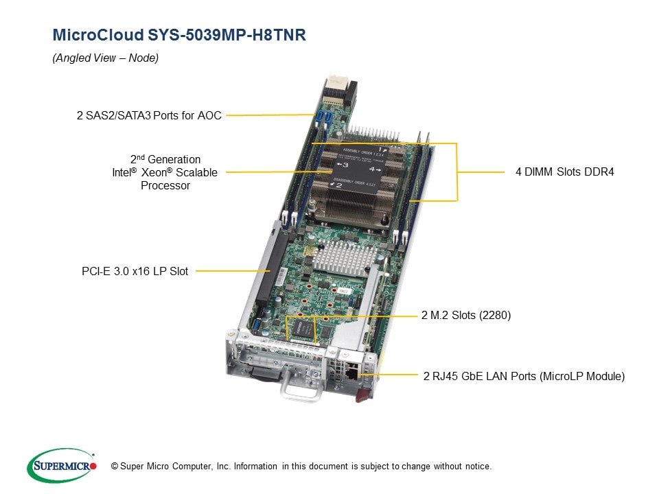 Supermicro SYS-5039MP-H8TNR — top view