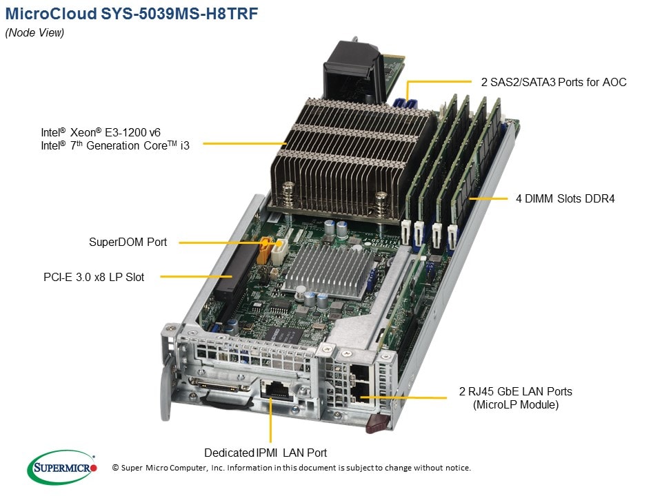 Supermicro SYS-5039MS-H8TRF — top view