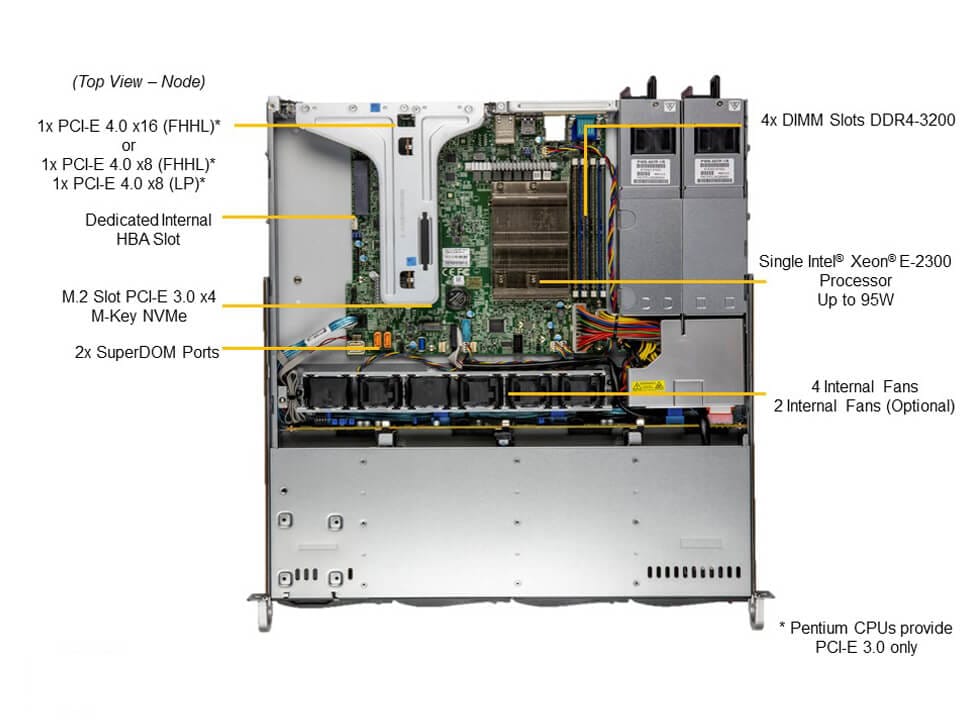 Supermicro SYS-510T-MR — top view
