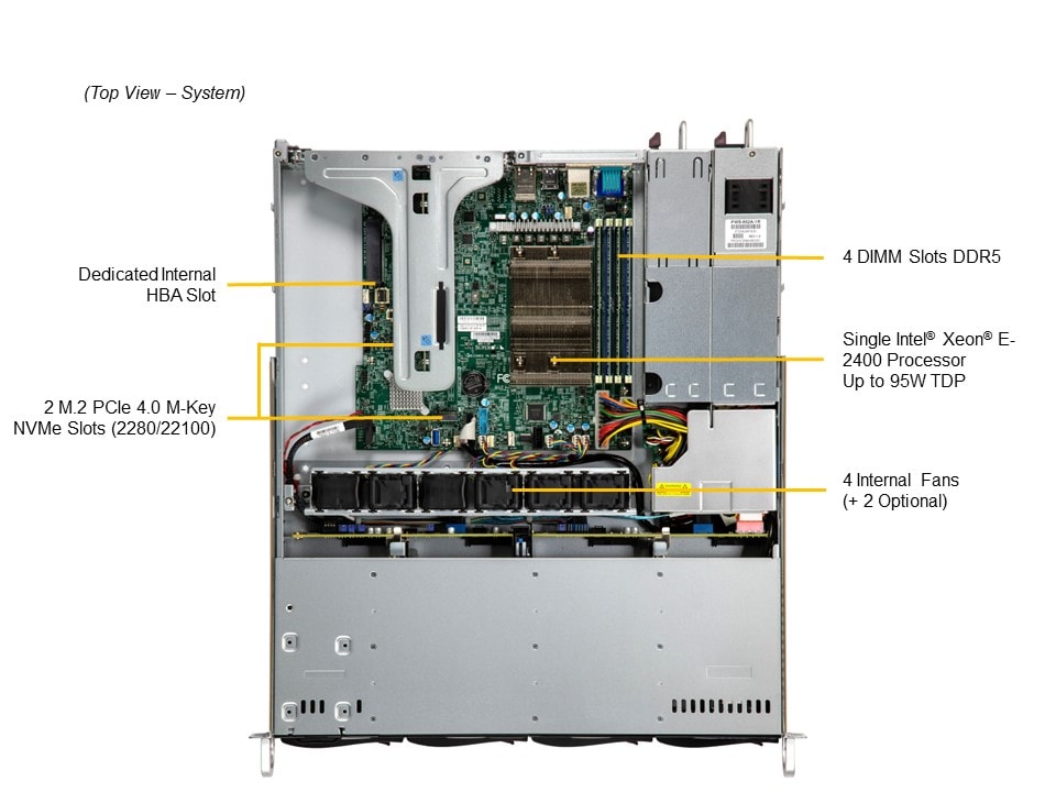 Supermicro SYS-511R-M — top view