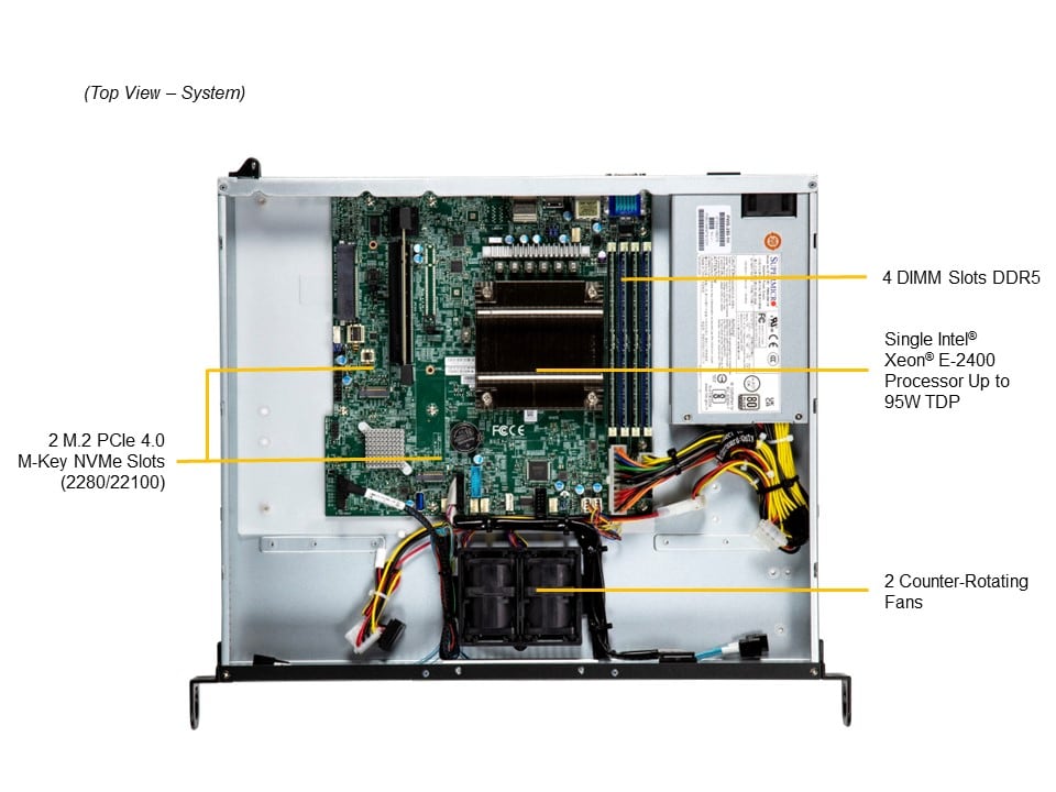 Supermicro SYS-511R-ML — top view