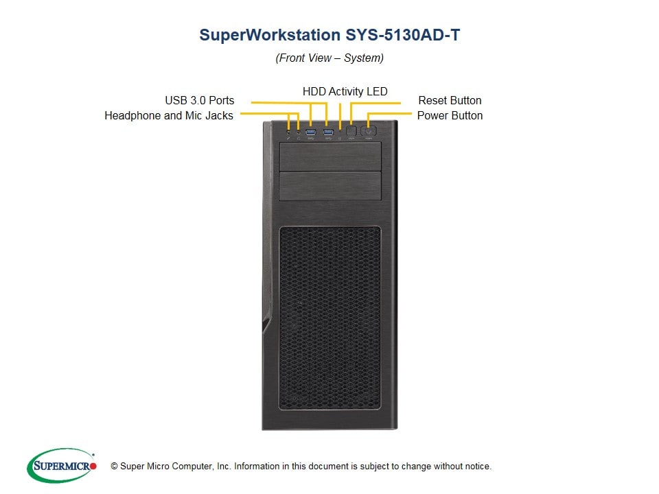 Supermicro SYS-5130AD-T — angle view