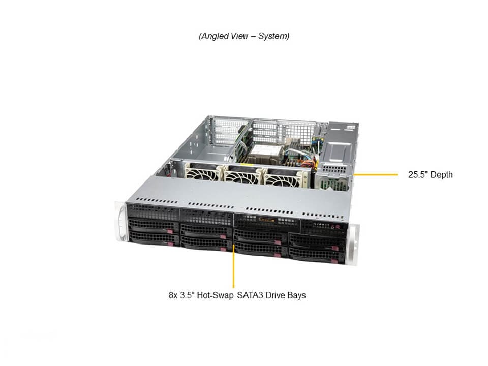 Supermicro SYS-520P-WTR — angle view