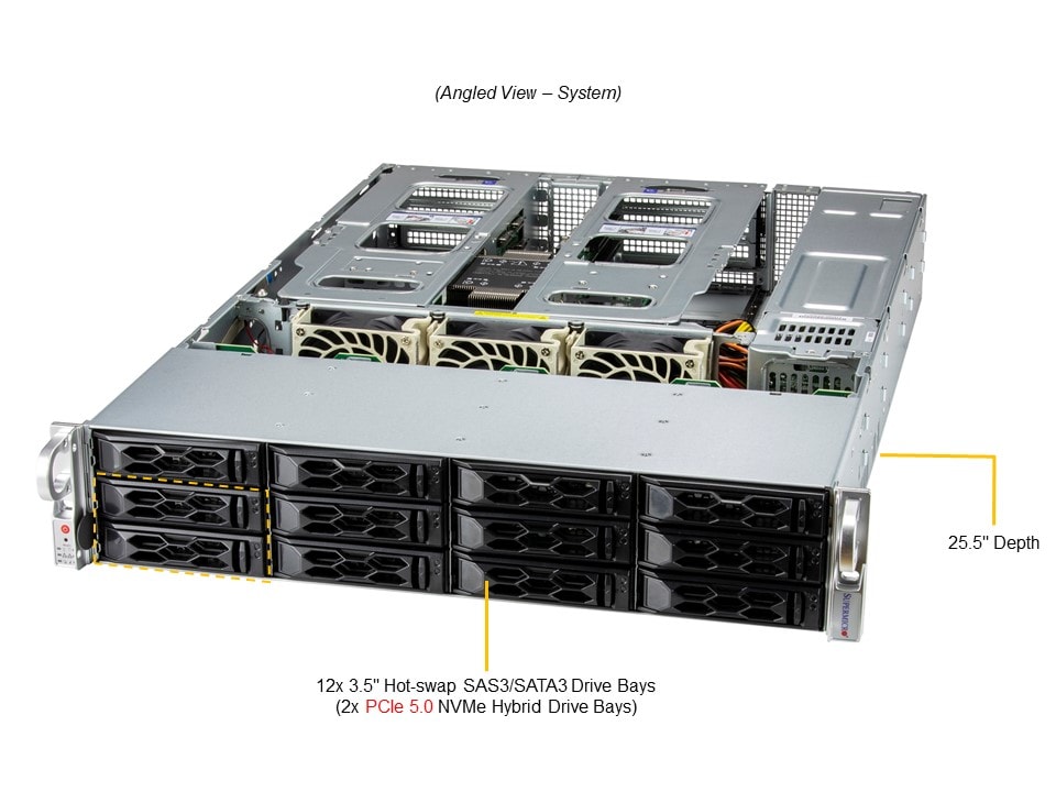 Supermicro SYS-521C-NR — angle view