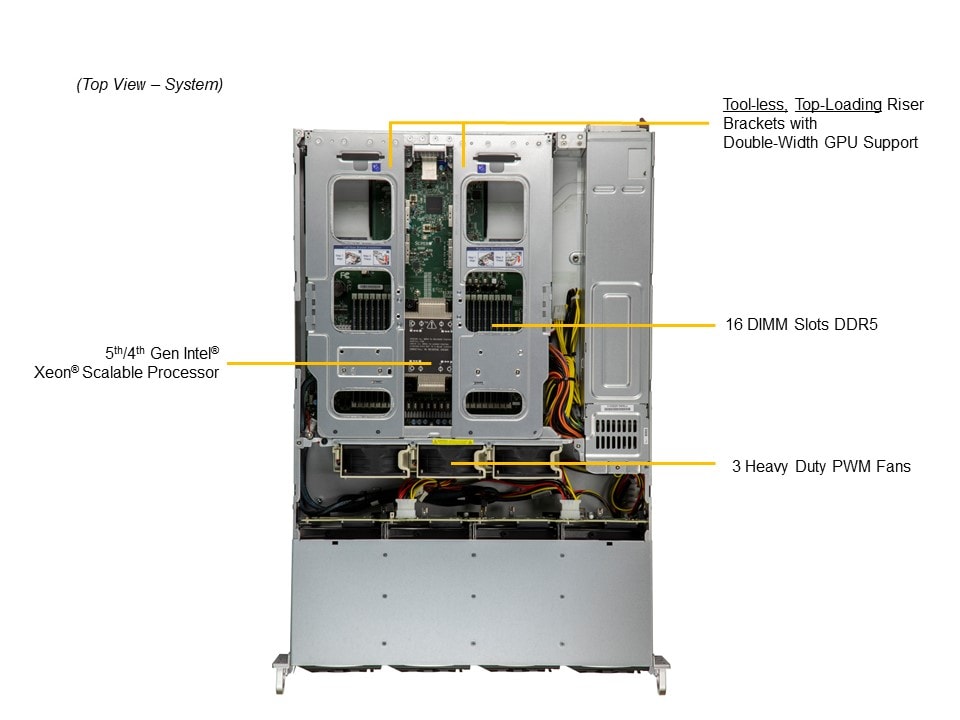 Supermicro SYS-521C-NR — top view