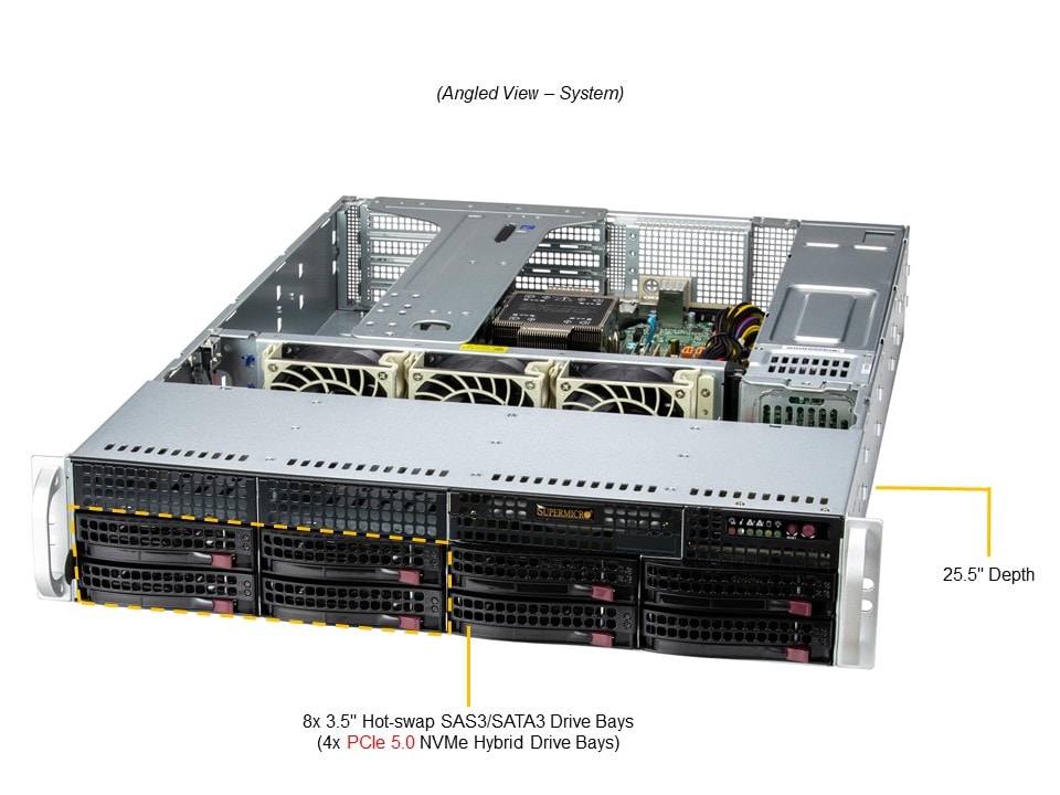 Supermicro SYS-521E-WR — angle view