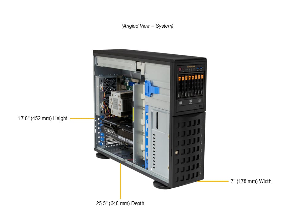 Supermicro SYS-542T-2R — angle view