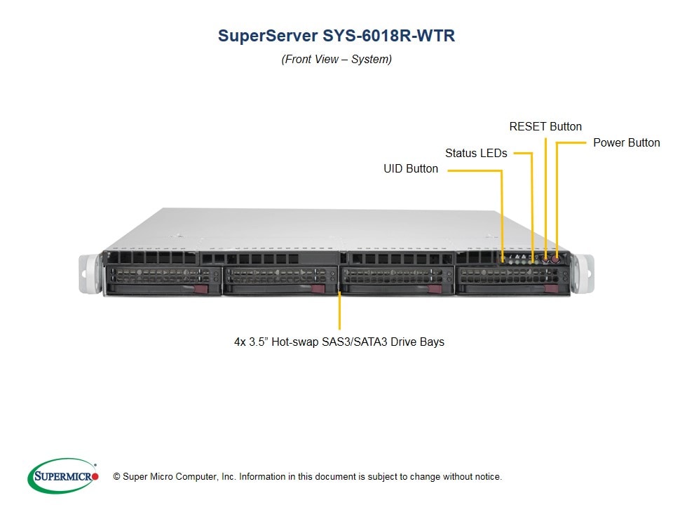 Supermicro SYS-6018R-WTR — angle view