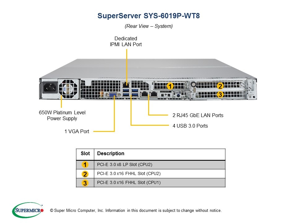 Supermicro SYS-6019P-WT8 — front view