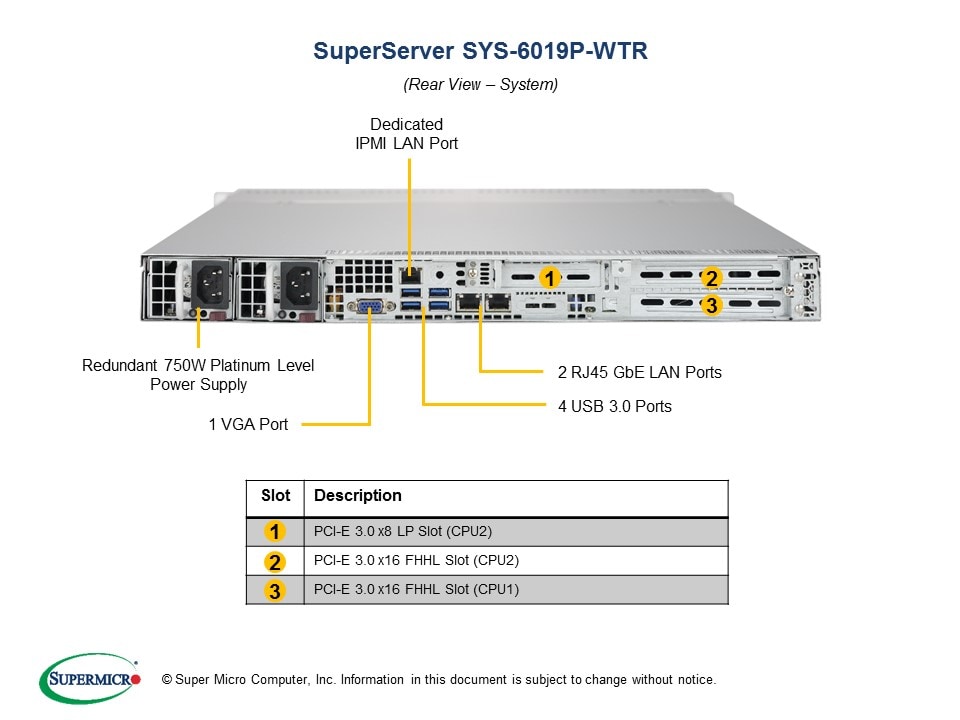 Supermicro SYS-6019P-WTR — front view