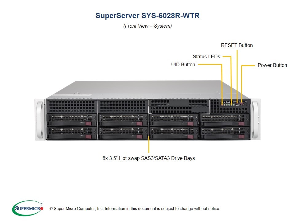Supermicro SYS-6028R-WTR — angle view