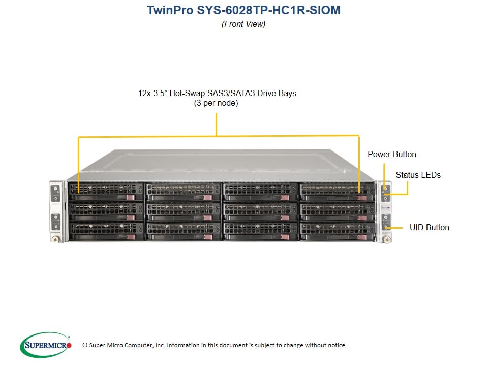 Supermicro SYS-6028TP-HC1R-SIOM — angle view