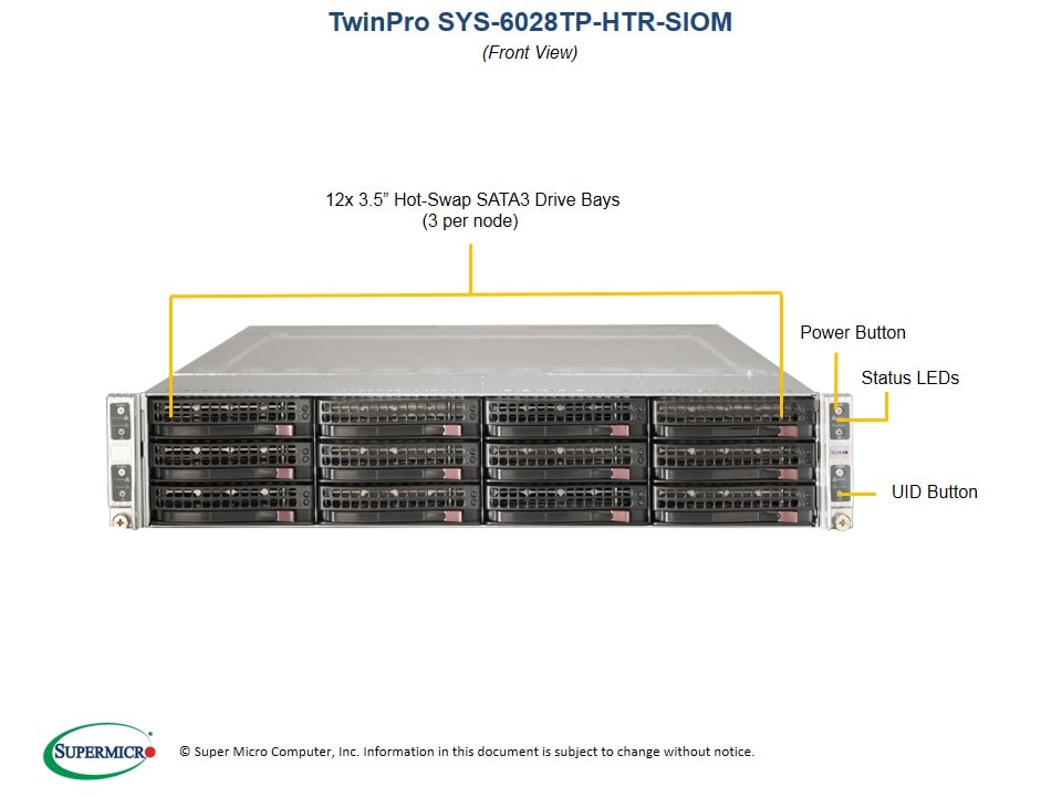 Supermicro SYS-6028TP-HTR-SIOM — angle view