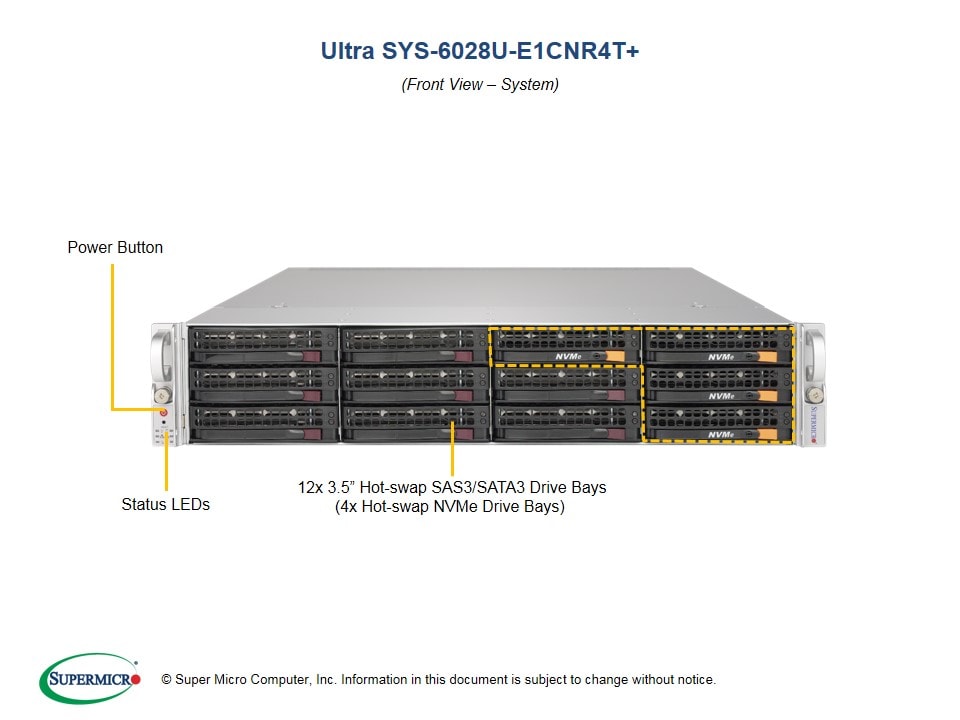 Supermicro SYS-6028U-E1CNR4T — angle view
