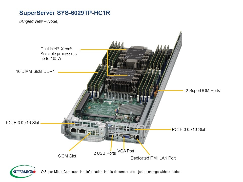 Supermicro SYS-6029TP-HC1R — top view