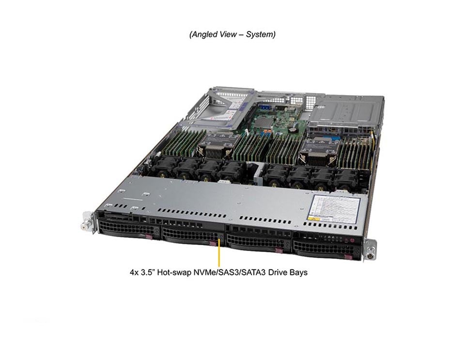 Supermicro SYS-610U-TNR — angle view