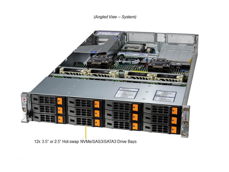 Supermicro SYS-620H-TN12R — angle view