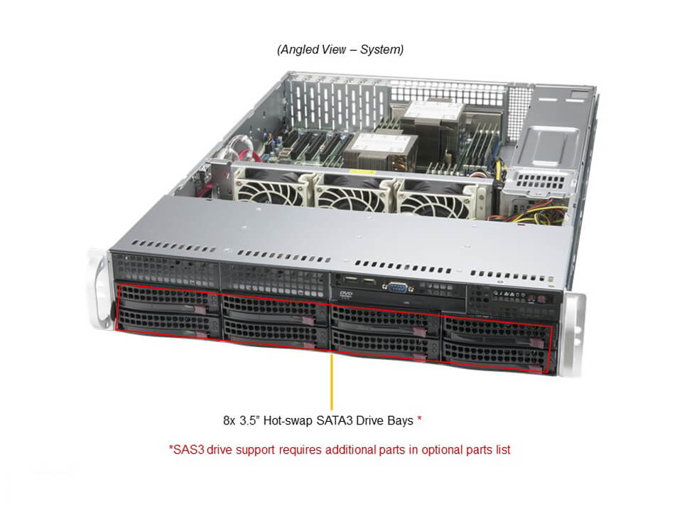 Supermicro SYS-620P-TR — angle view
