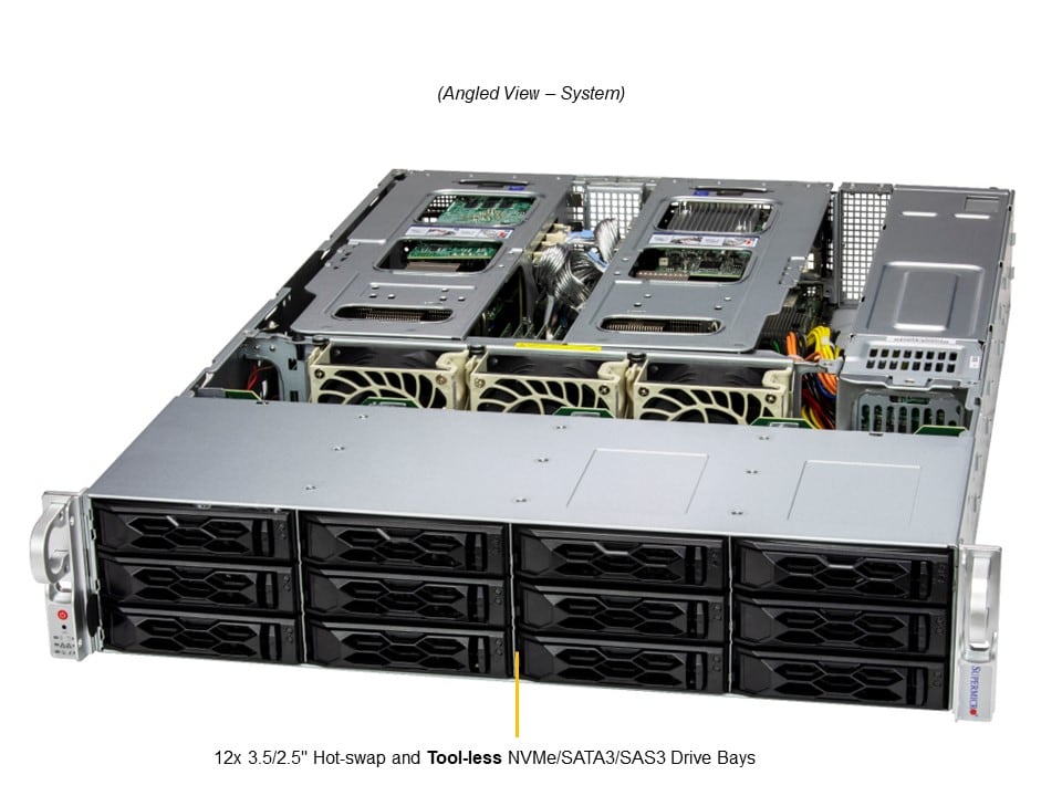 Supermicro SYS-621C-TN12R — angle view