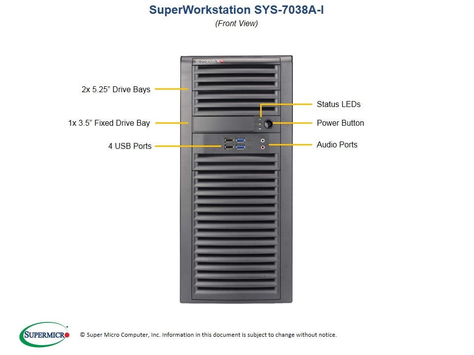 Supermicro SYS-7038A-I — angle view