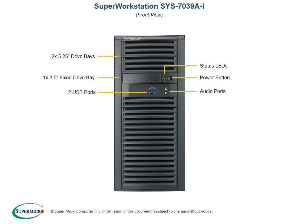 Supermicro SYS-7039A-I — angle view
