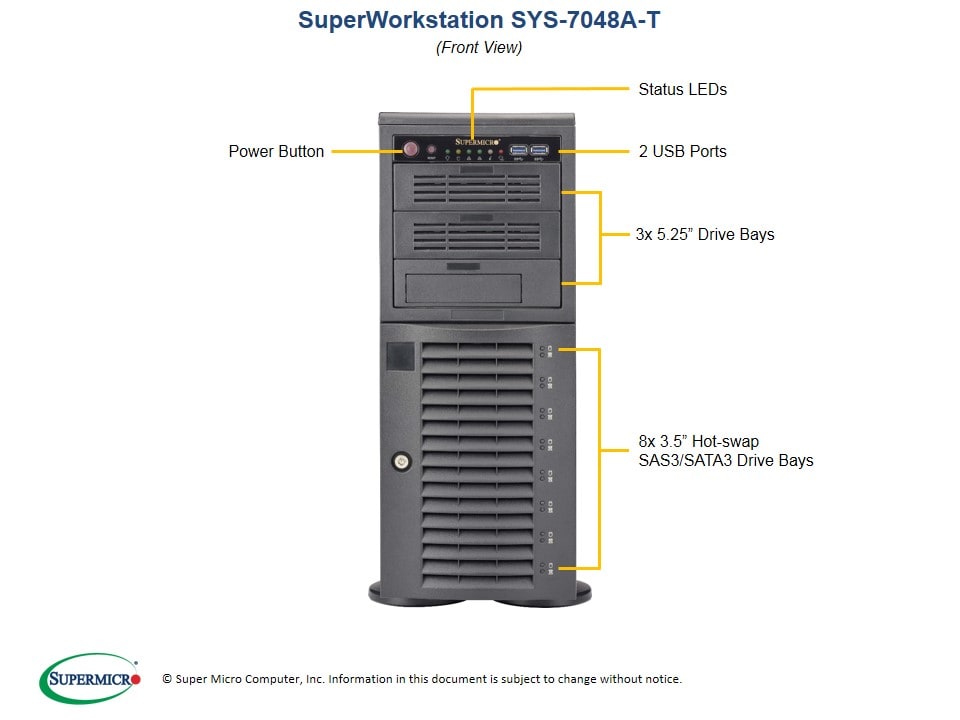 Supermicro SYS-7048A-T — angle view