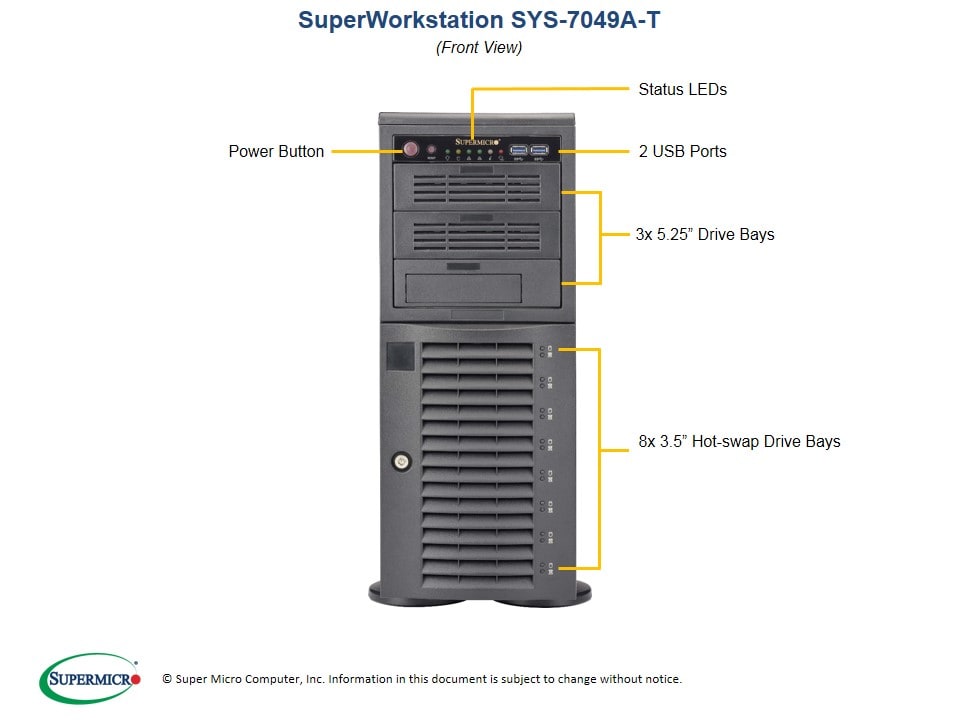 Supermicro SYS-7049A-T — angle view