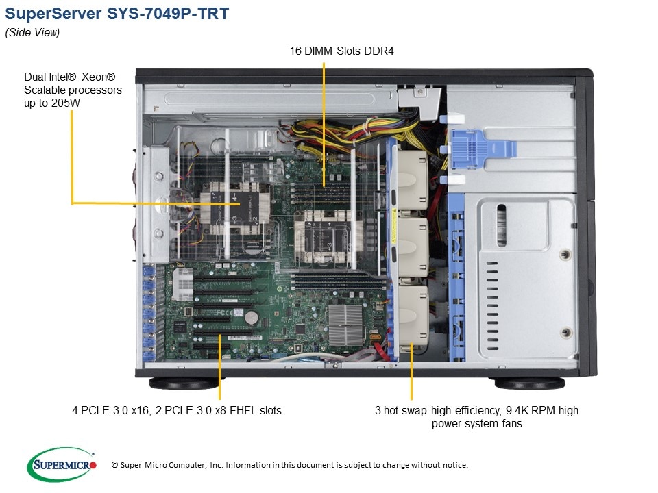Supermicro SYS-7049P-TRT — top view