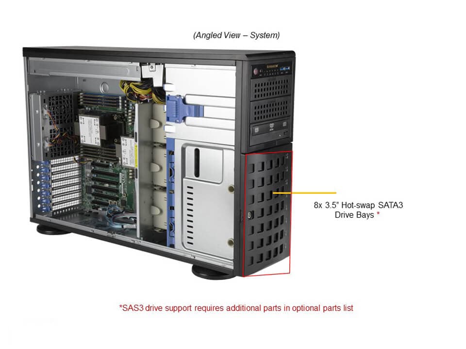 Supermicro SYS-740P-TR — angle view