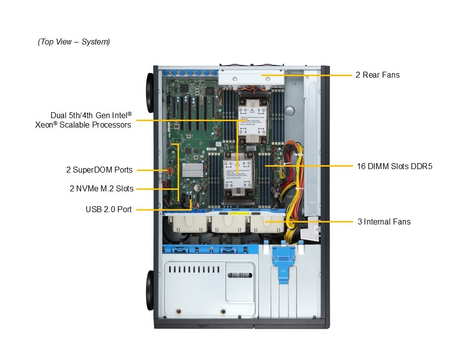 Supermicro SYS-741P-TR — top view