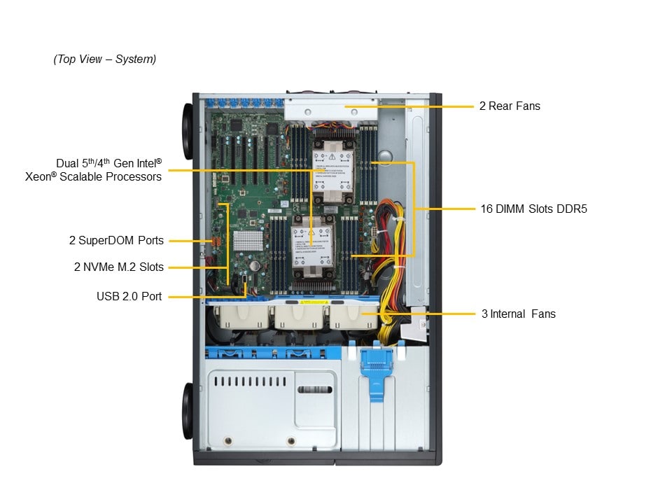 Supermicro SYS-741P-TRT — top view