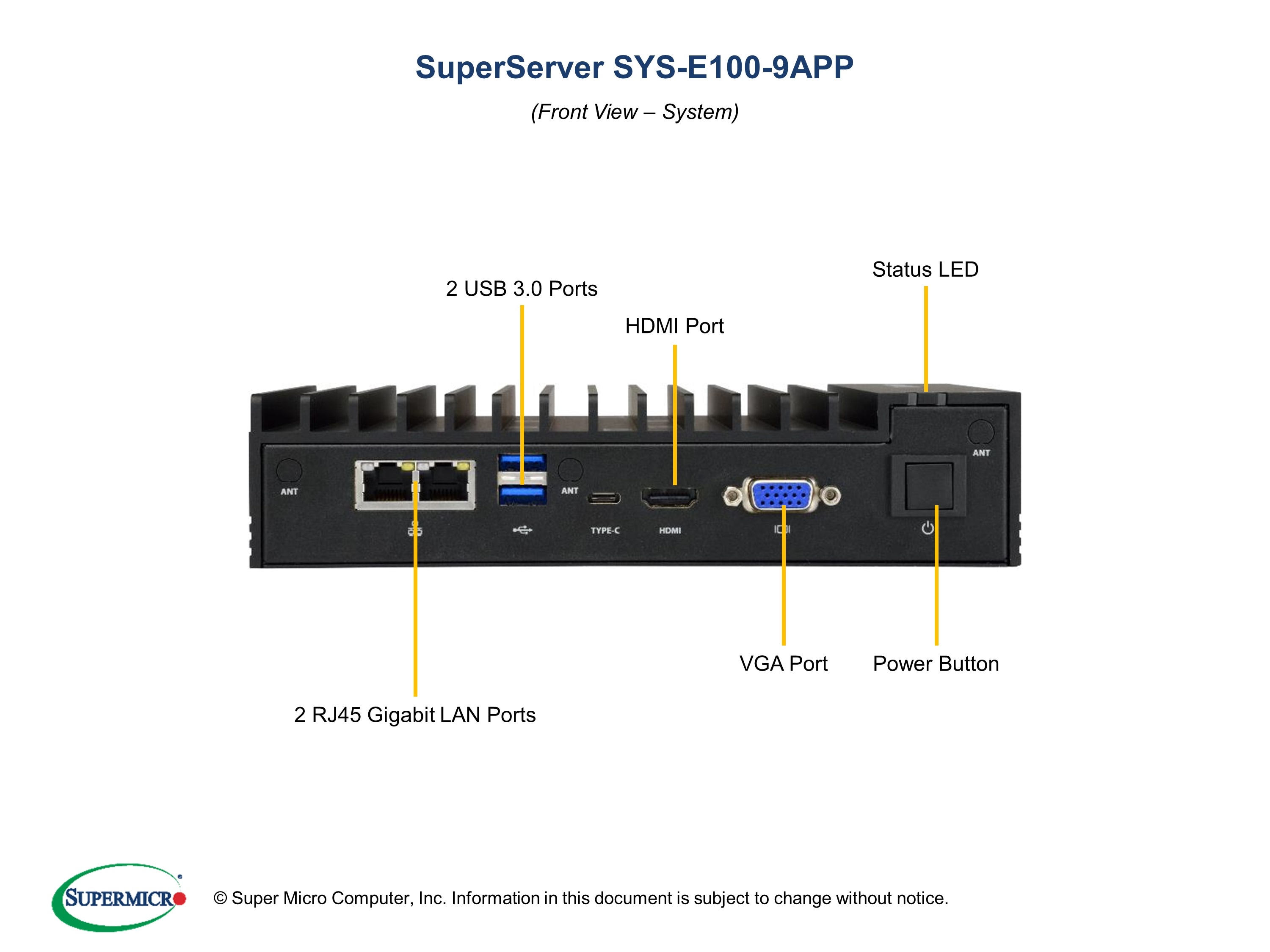 Supermicro SYS-E100-9APP — angle view