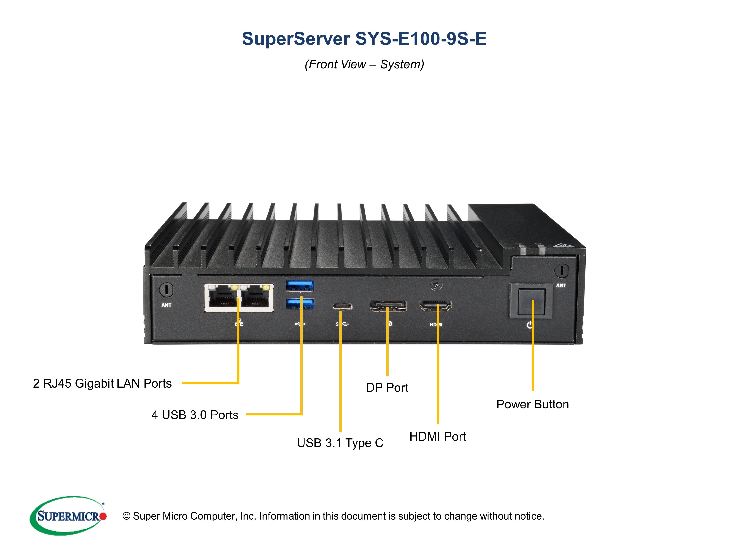 Supermicro SYS-E100-9S-E — angle view