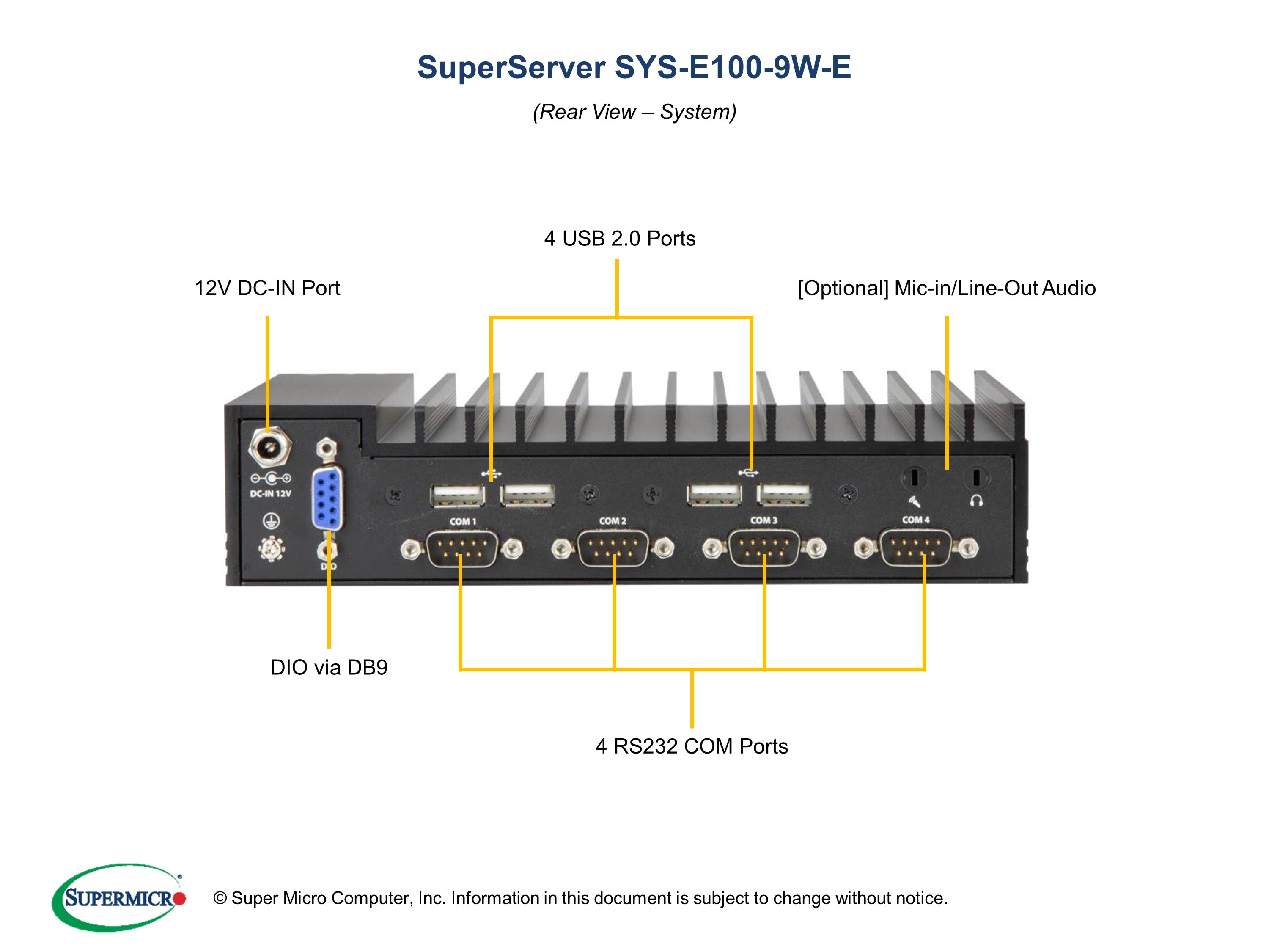 Supermicro SYS-E100-9W-E — front view