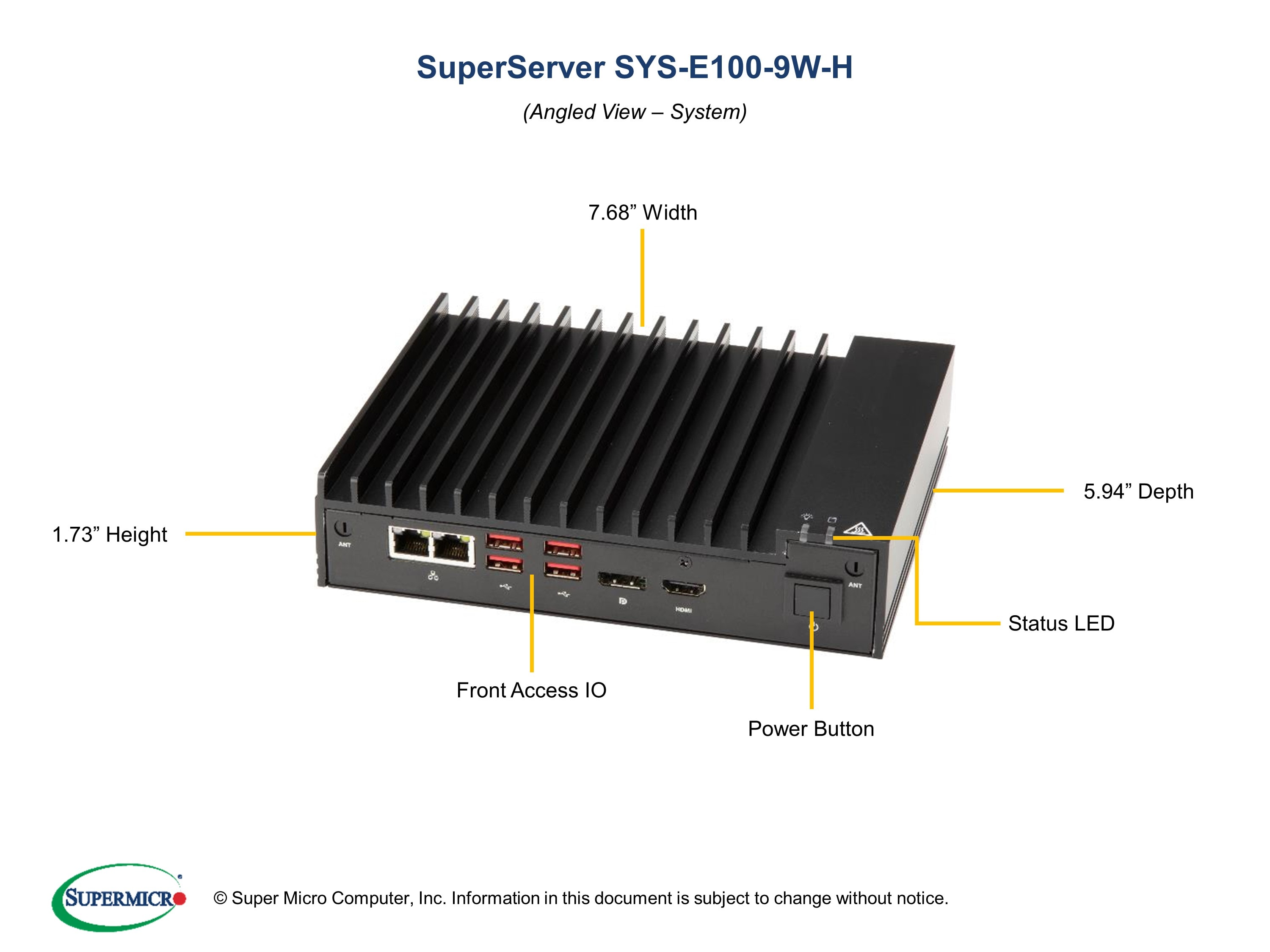 Supermicro Server SYS-E100-9W-H