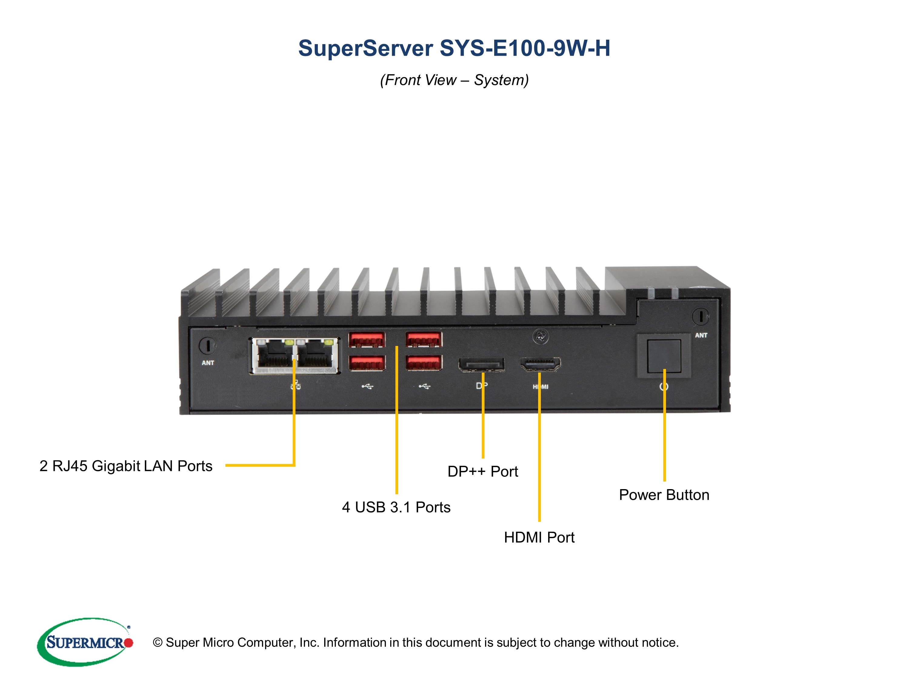 Supermicro SYS-E100-9W-H — angle view