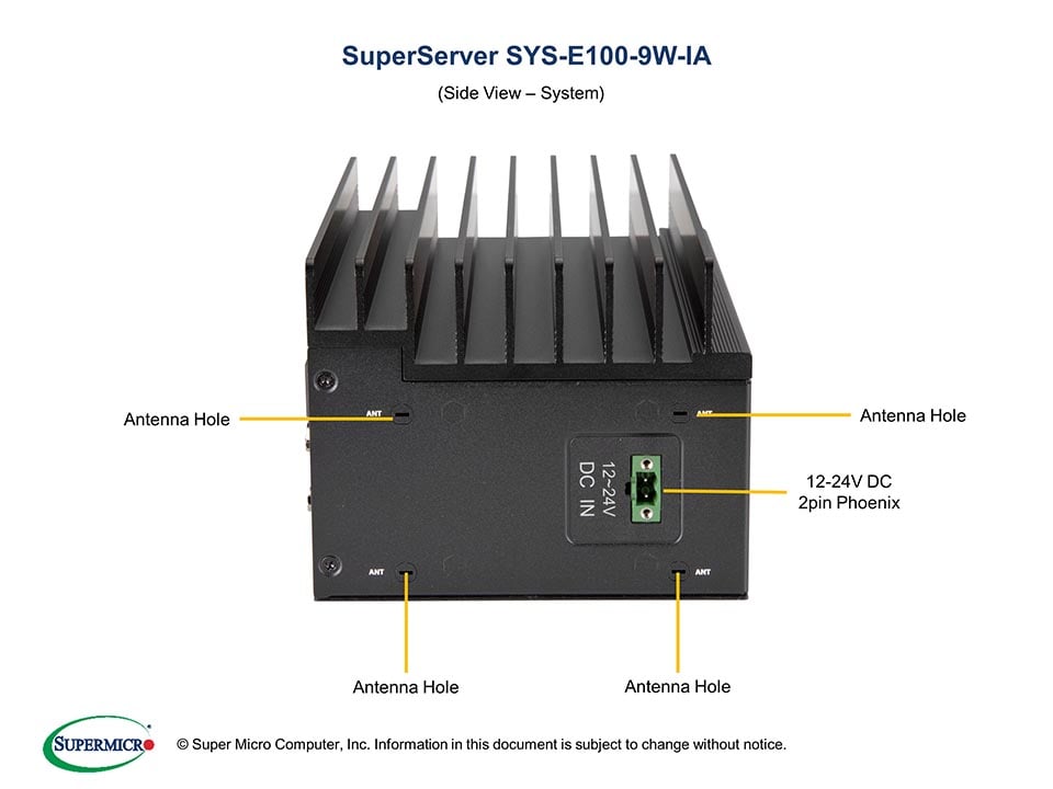 Supermicro SYS-E100-9W-IA-C — rear view