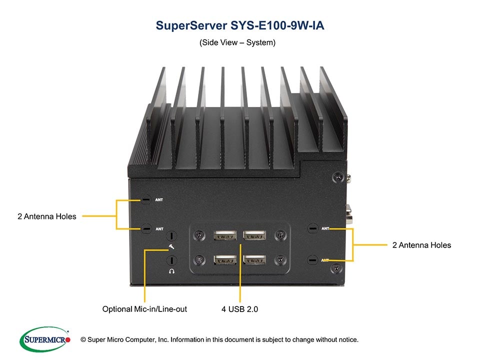 Supermicro SYS-E100-9W-IA-E — top view