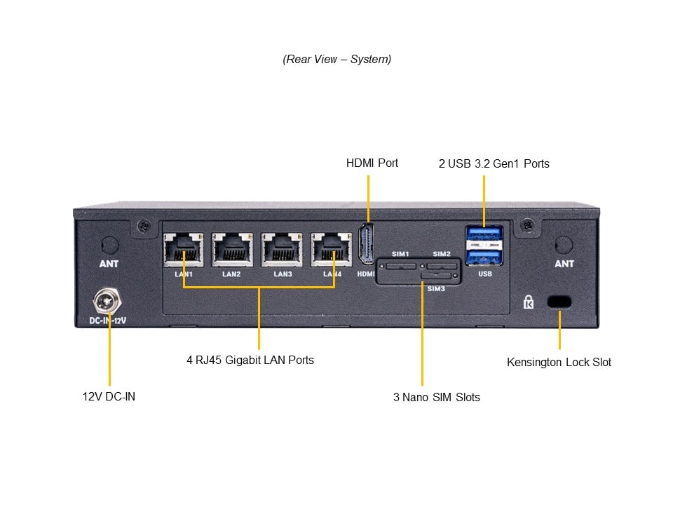 Supermicro SYS-E102-9AP-LN4-C — rear view