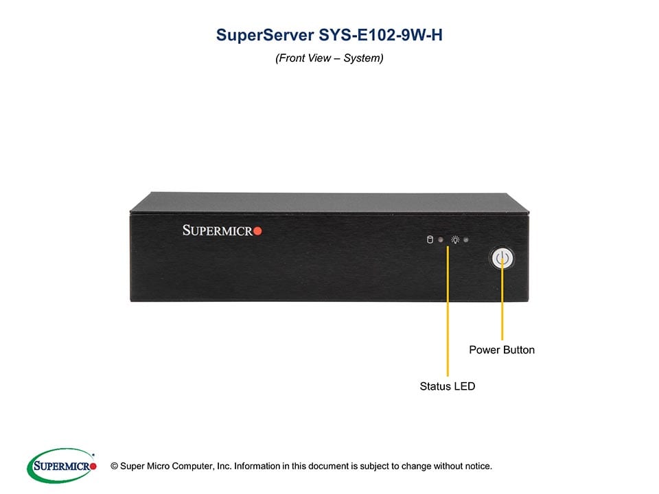 Supermicro SYS-E102-9W-H — angle view