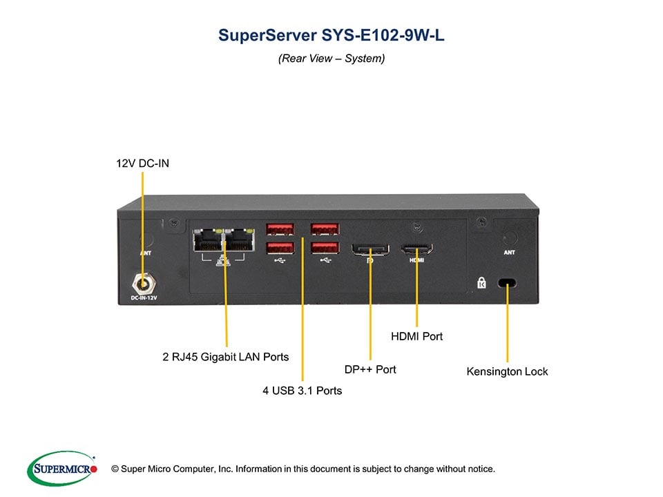 Supermicro SYS-E102-9W-L — front view
