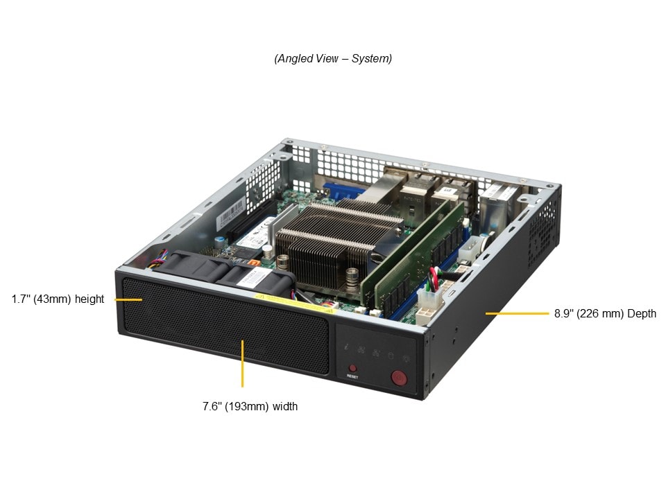 Supermicro SYS-E200-12A-4C — angle view