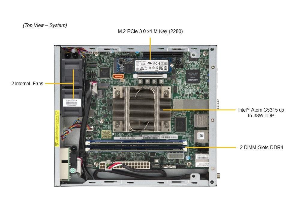 Supermicro SYS-E200-12A-4C — top view