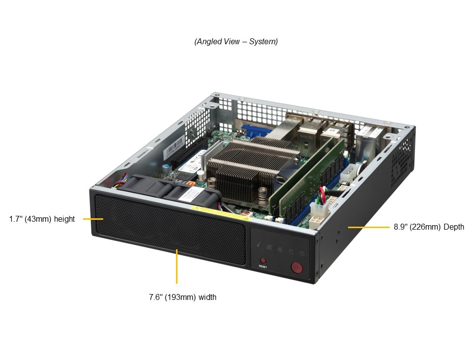 Supermicro SYS-E200-12A-8C — angle view