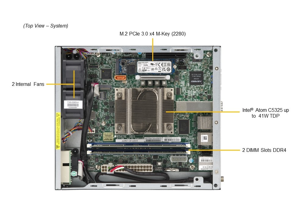 Supermicro SYS-E200-12A-8C — top view
