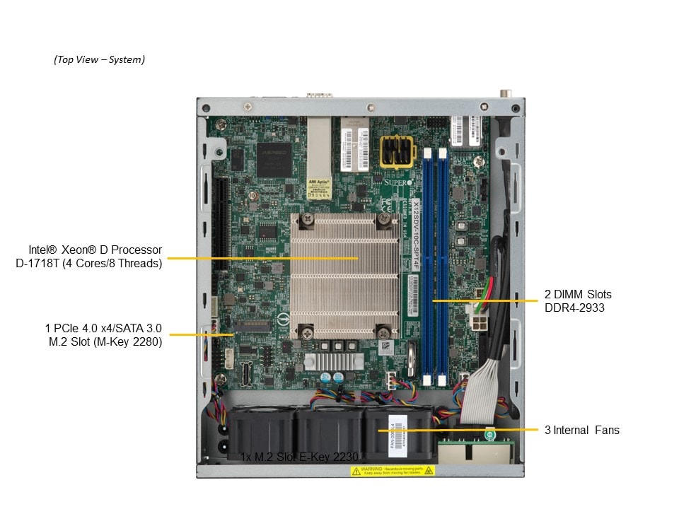 Supermicro SYS-E200-12D-4C — rear view