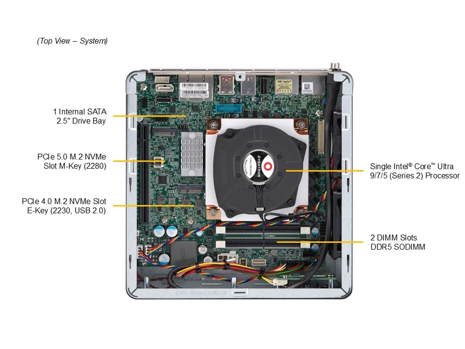 Supermicro SYS-E201-14AR — top view