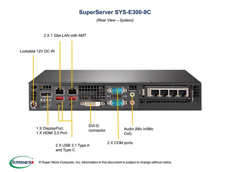 Supermicro SYS-E300-9C — front view